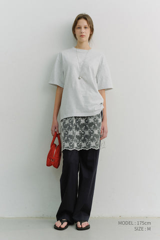 UNISEX LOOSE T-SHIRT LIGHT MELANGE GREY