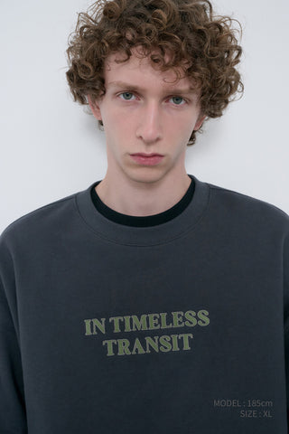 UNISEX SLOGAN SWEATSHIRT CHARCOAL GREY