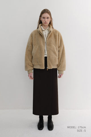 UNISEX BOA FLEECE BLOUSON CAMEL BEIGE