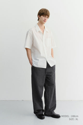 UNISEX OPEN COLLARED STRIPED SHIRT WHITE
