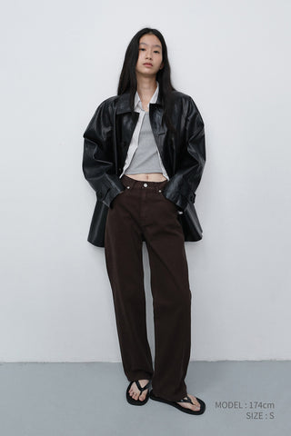ESSENTIAL STRAIGHT COLORED JEANS BROWN