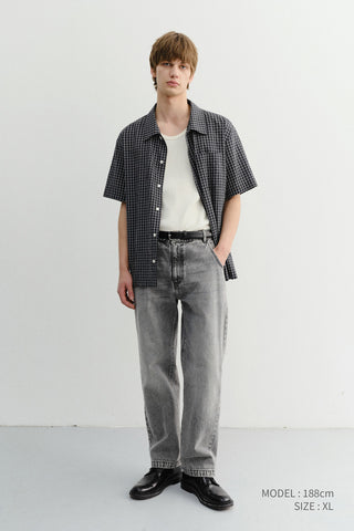 UNISEX CHECKED PAJAMA SHIRT BLACK CHECK