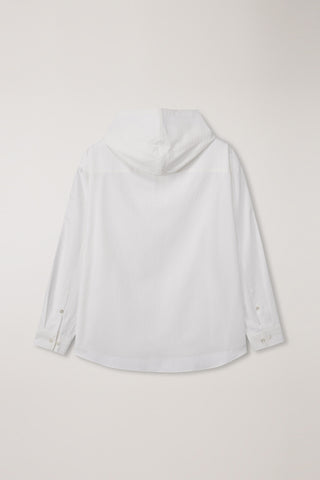 UNISEX CLASSIC HOODED SHIRT WHITE CHECK