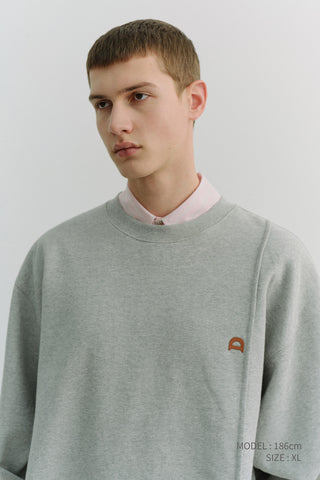 UNISEX DUNST LOGO CREASE SWEATSHIRT MELANGE GREY