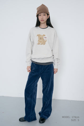 UNISEX PUPPY SWEATSHIRT OATMEAL MELANGE