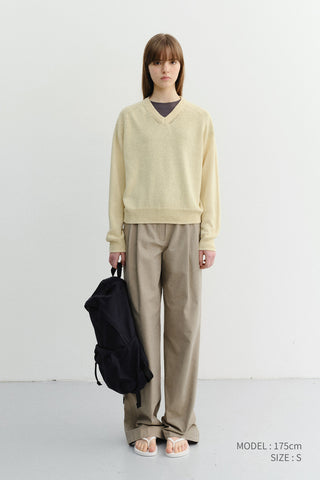 SUMMER DOUBLE PLEATED CHINO SLACKS KHAKI