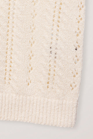 COLLARED HALF SLEEVE CARDIGAN CREAM