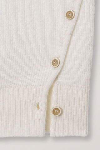UNISEX BUTTONED CREWNECK SWEATER IVORY