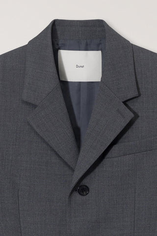 UNISEX 3 BUTTON WOOL BLAZER CHARCOAL GREY