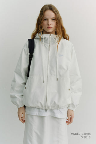 UNISEX LOGO WINDBREAKER WHITE SOFT BLUE
