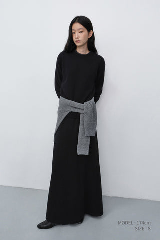 KNITTED MAXI SKIRT BLACK