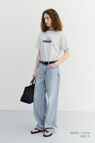 SUMMER RELAXED WIDE JEANS LIGHT BLUE