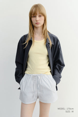 UNISEX COLLARED LIGHT BLOUSON JACKET SMOKY NAVY