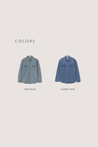 UNISEX CLASSIC DENIM SHIRT LIGHT BLUE
