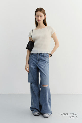 PLEATS BLOUSE IVORY