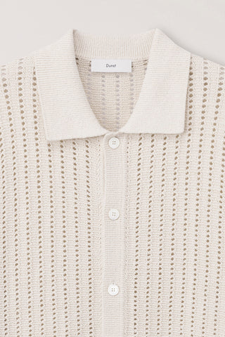 CROCHET COLLARED CARDIGAN IVORY
