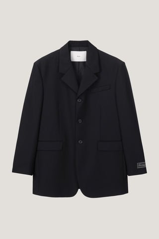 UNISEX 3 BUTTON WOOL BLAZER BLACK