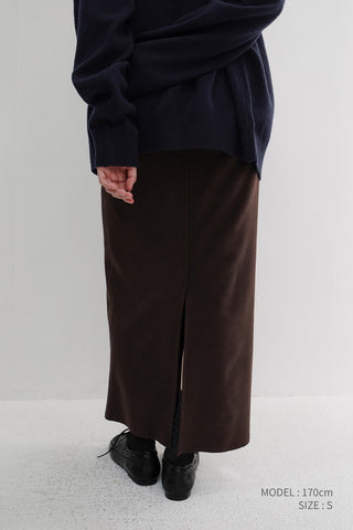FLEECE MAXI SKIRT CHOCO BROWN
