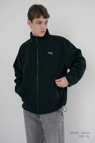 UNISEX ZIP-UP FLEECE SWEATSHIRT BLACK