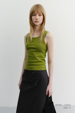 ESSENTIAL SLEEVELESS TOP OLIVE