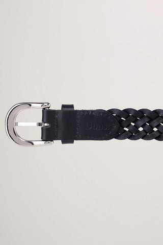 D-BUCKLE TWIST LEATHER BELT BLACK
