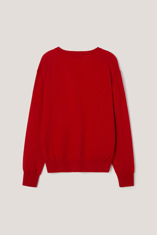 UNISEX SOFT V-NECK SWEATER TOMATO RED