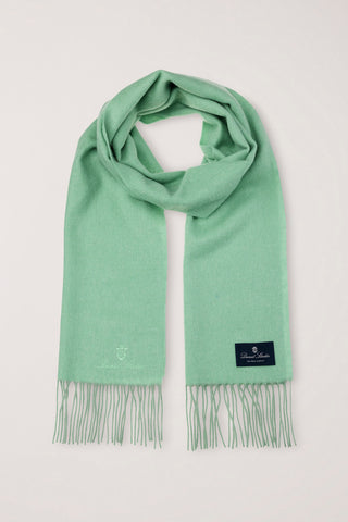 FRINGED CASHMERE MUFFLER SOFT GREEN
