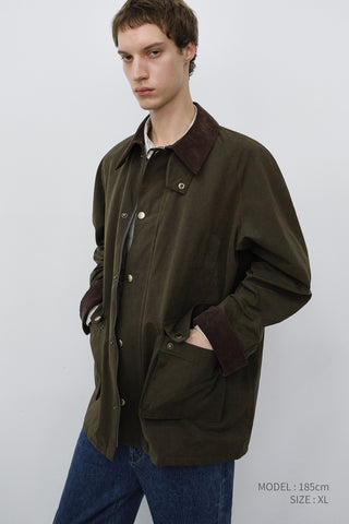 UNISEX WAXED COTTON HUNTING JACKET KHAKI