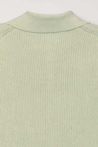 BUTTONED SLIM POLO KNIT MINT