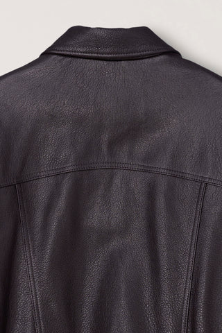 UNISEX OVERSIZED VINTAGE LEATHER BLOUSON BROWN
