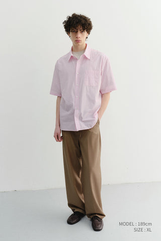 UNISEX OVERSIZED HALF SLEEVE SHIRT SOFT PINK