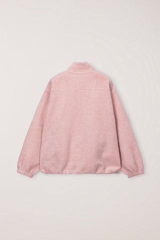 [1st Pre-order: Dec 27 (S,M,L,XL)]UNISEX HALF ZIP-UP FLEECE SWEATSHIRT CANDY PINK