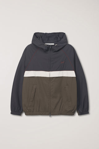 UNISEX BLOCKED WINDBREAKER CHARCOAL GREY