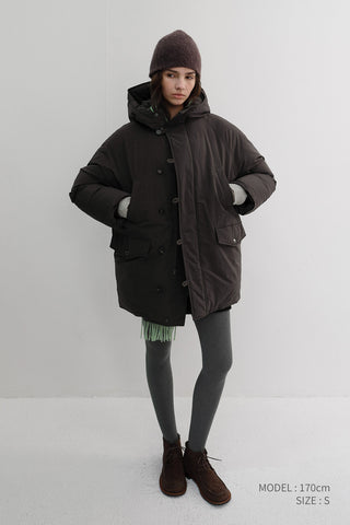 UNISEX GOOSE DOWN PARKA JACKET MUSHROOM