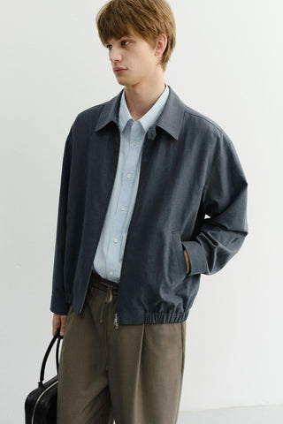 UNISEX COLLARED LIGHT BLOUSON JACKET SMOKY NAVY
