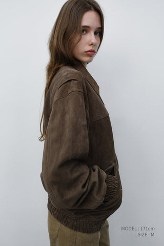 UNISEX REFINED SUEDE BLOUSON TAUPE SUEDE