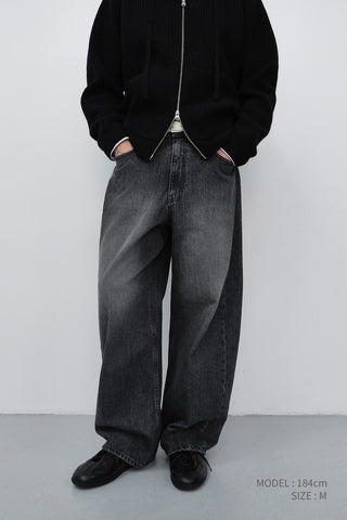 RELAXED CURVED JEANS WASHED GREY