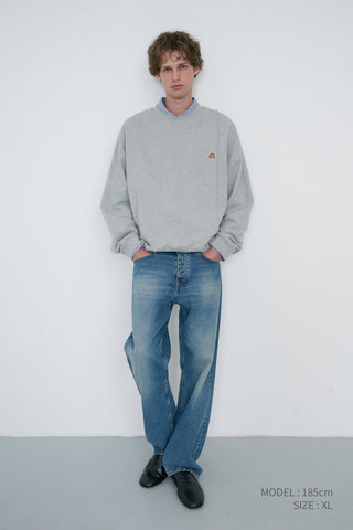 UNISEX DUNST LOGO CREASE SWEATSHIRT MELANGE GREY