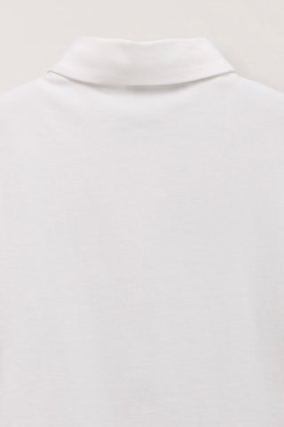 CROPPED SLIM COLLARED T-SHIRT WHITE