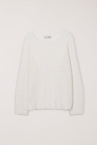 CROCHET CREWNECK KNIT IVORY