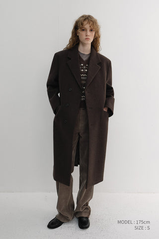 UNISEX BOXY TAILORED COAT DEEP BROWN