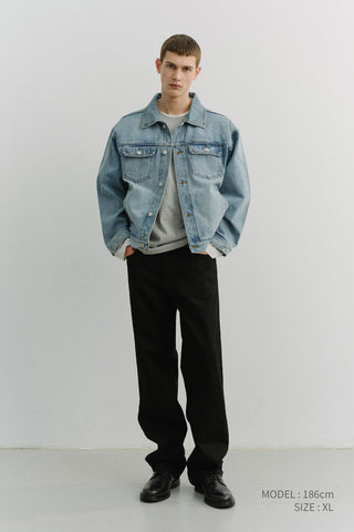 UNISEX LAYERED SET-UP T-SHIRT MELANGE GREY OFF WHITE