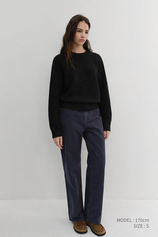 BRUSHED STRAIGHT JEANS NAVY