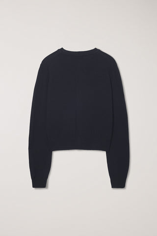 UNISEX CREWNECK KNIT CARDIGAN BLACK
