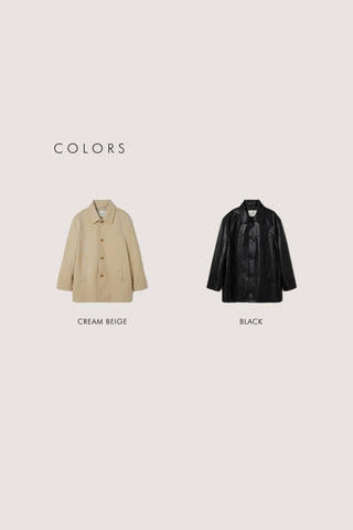 UNISEX ALTER-SUEDE HALF JACKET CREAM BEIGE