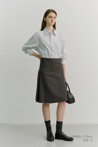 UNISEX OVERSIZED STRIPED SHIRT MISTY BLUE STRIPE