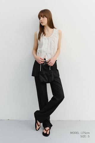 SKIRT LAYERED SLIM PANTS BLACK