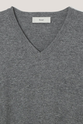 UNISEX SOFT V-NECK SWEATER MELANGE GREY