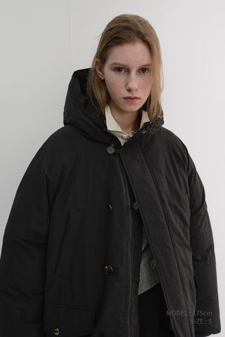 UNISEX GOOSE DOWN PARKA JACKET BLACK