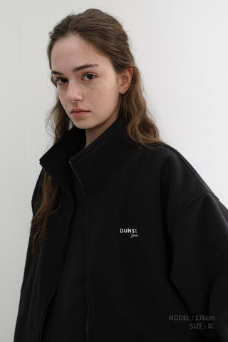 UNISEX ZIP-UP FLEECE SWEATSHIRT BLACK